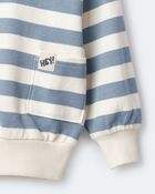 Toddler Striped Otter Sweatshirt™ with Pockets - Blue/Cream, image 7 of 7 slides