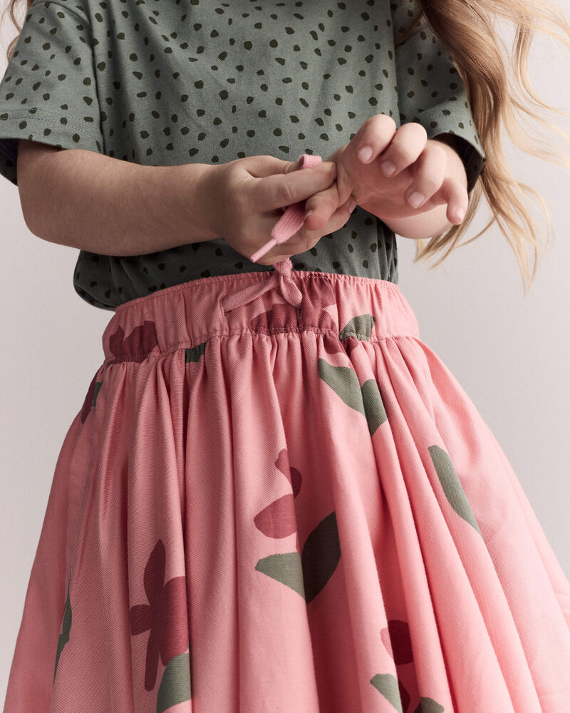 Toddler Girl Avenue Twirl&trade; Midi in Floral Print - Light Pink, image 4 of 6 slides