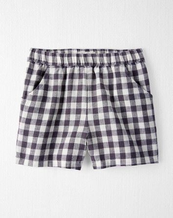 Gingham Shorts Made with LENZING™ ECOVERO™ and Linen, 