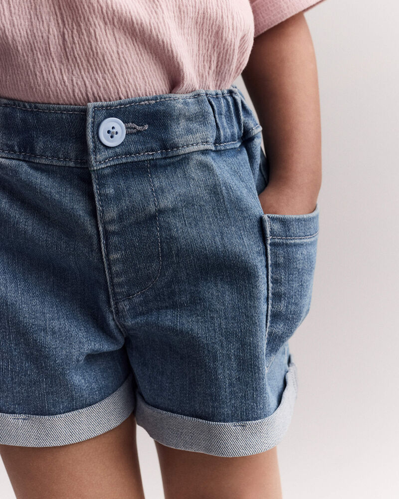Toddler Girl Mom Short in Denim, image 3 of 7 slides