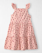 Tout-petit fille - Robe &agrave; volants en coton biologique &agrave; imprim&eacute; floral rose p&acirc;le, image 2 sur 4 diapositives