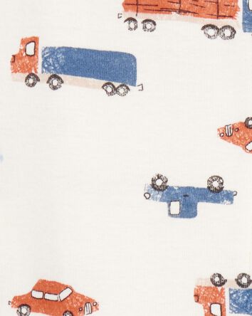 Baby 1-Piece Car Print 100% Snug Fit Cotton Footie Pyjamas, 