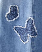 Kid Baggy Butterfly Embroidered Jeans - Ozone Wash, image 3 of 5 slides