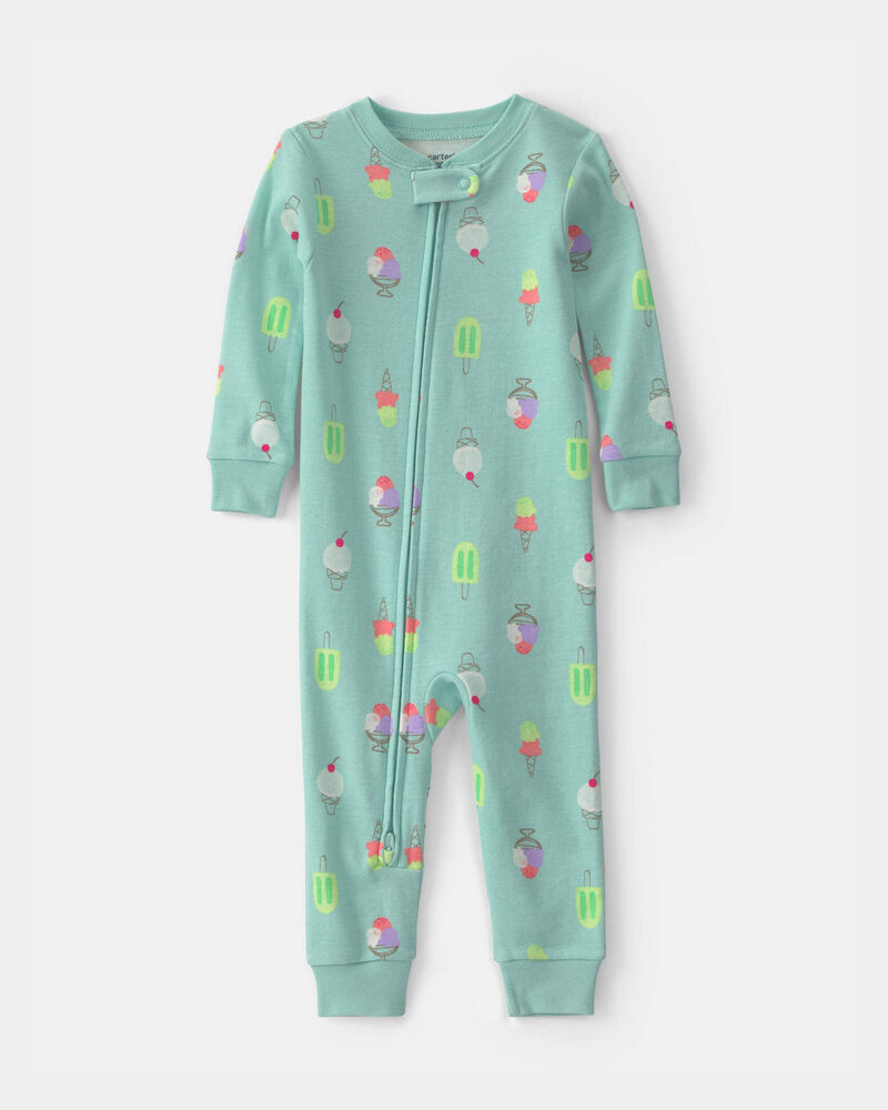 Toddler Girl Popsicle 100% Cotton 1-Piece Pyjama - Blue, image 1 of 3 slides