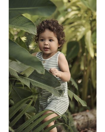 Waffle Knit Romper Made with Organic Cotton, 