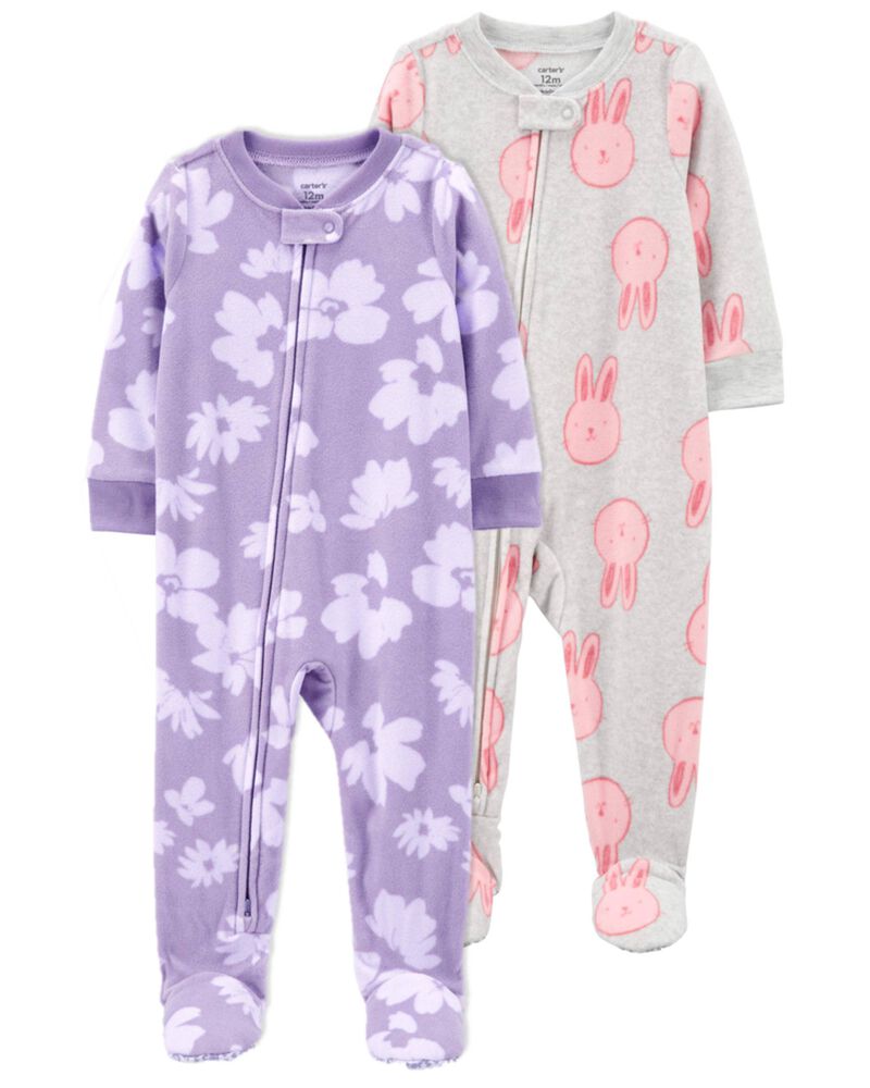 Toddler 2-Pack Fleece Footie Pajamas, image 1 of 5 slides