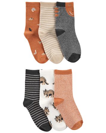 Kid 6-Pack Dinosaur Socks, 