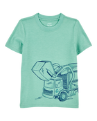 Enfant en bas âge T-shirt à manches courtes imprimé de construction - Vert, image 1 sur 3 diapositives