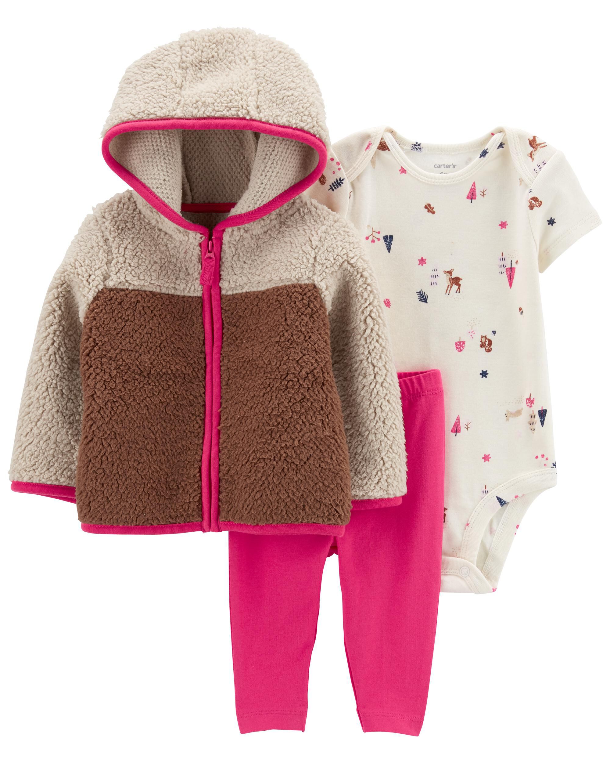 Multi 3 Piece Sherpa Little Jacket Set Carter s Canada