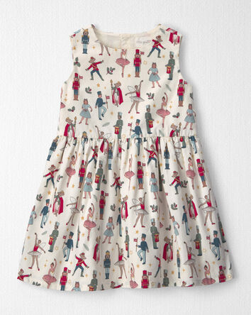Toddler Girl 2-Piece Organic Cotton Cardigan Dress Set in Nutcracker, 