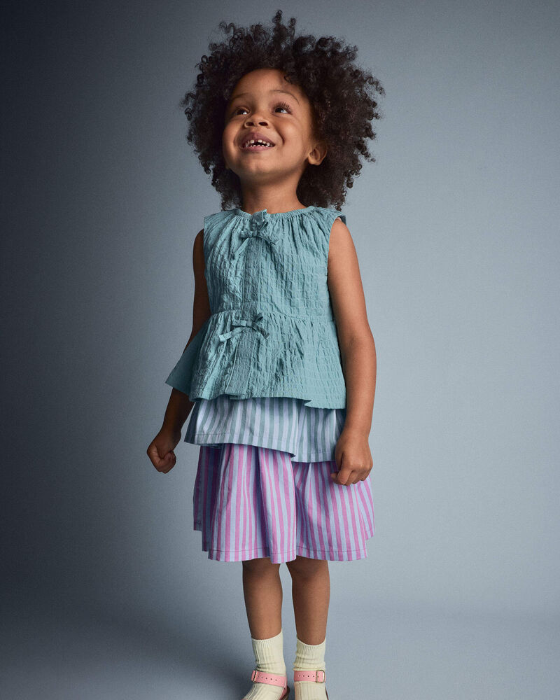 Toddler Girl Peplum Top - Teal, image 5 of 6 slides
