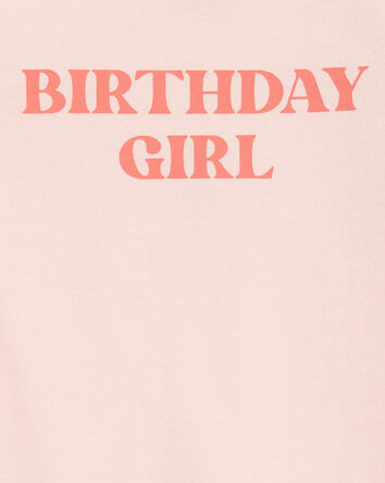 Bébé Cache-couche à manches courtes Birthday Girl - Rose, 