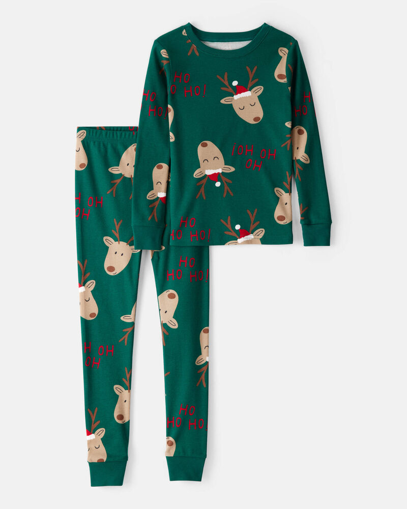 Kid Reindeer Snug Fit 2-Piece Pyjamas - Green | Carter’s Oshkosh Canada