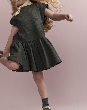 Tout-petit fille - Robe &agrave; taille basse - Olive, 