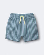 Toddler Boy Playground Shorts in Stripes - Blue, image 1 of 3 slides