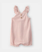 Baby Girl Striped Sleeveless Romper - Pink, image 1 of 3 slides