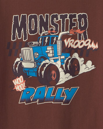 Boys 'Monster Truck Rally' Long-Sleeve Graphic Tee - Brown, 