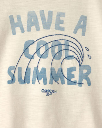 Tout-petit gar&ccedil;on - Haut &agrave; imprim&eacute; vague &laquo;Have A Cool Summer&raquo; - Blanc, 