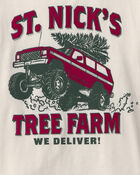 Boys 'St. Nick's Tree Farm' Long-Sleeve Graphic Tee - Cream, image 2 of 3 slides