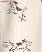 Toute-petite fille - Legging extensible &agrave; jambe &eacute;vas&eacute;e en coton &agrave; motif chien - Cr&egrave;me, image 3 sur 3 diapositives