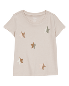 Toddler Smiley-Print Short-Sleeve Graphic Tee - Cream, image 1 of 3 slides