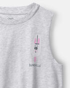Toddler Girl 'Bunsicle' Elastic Waist Tank - Heather Grey, image 5 of 5 slides