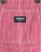 Toddler Boy Hickory Stripe Overalls - Red/White, image 3 of 4 slides