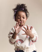 Toddler Girl Rainbow Paperbag Sweatshirt - Cream, image 5 of 7 slides