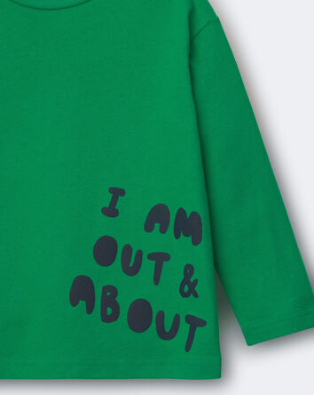 Toddler 'Out & About' Long-Sleeve Relaxed Graphic Tee - Green, 