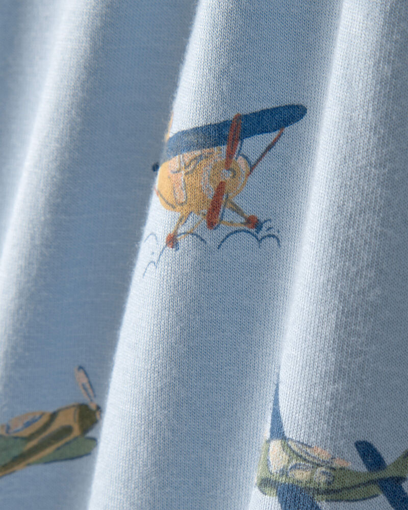 Baby Boy Plane 2-Way Zip PurelySoft Sleeper - Blue, image 3 of 7 slides