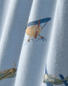 Baby Boy Plane 2-Way Zip PurelySoft Sleeper - Blue, image 3 of 7 slides