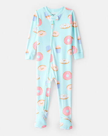 Baby Girl Donuts DreamPlush Long-Sleeve Snug Fit 1-Piece pyjamas - Blue, 