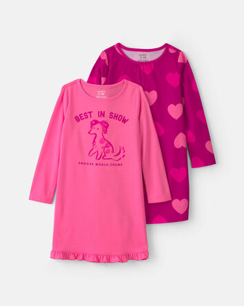 Filles - Emballage 2 robes de nuit amples &agrave; c&oelig;ur &laquo;Best In Show&raquo; &ndash; Rose, 