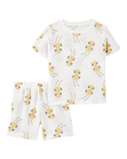 Toddler Race Car Print Loose Fit Waffle Knit 2-Piece Pyjamas - Grey, image 1 of 3 slides