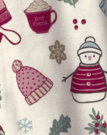 Baby Girl Organic Cotton Pyjamas in Winter Wonderland, 