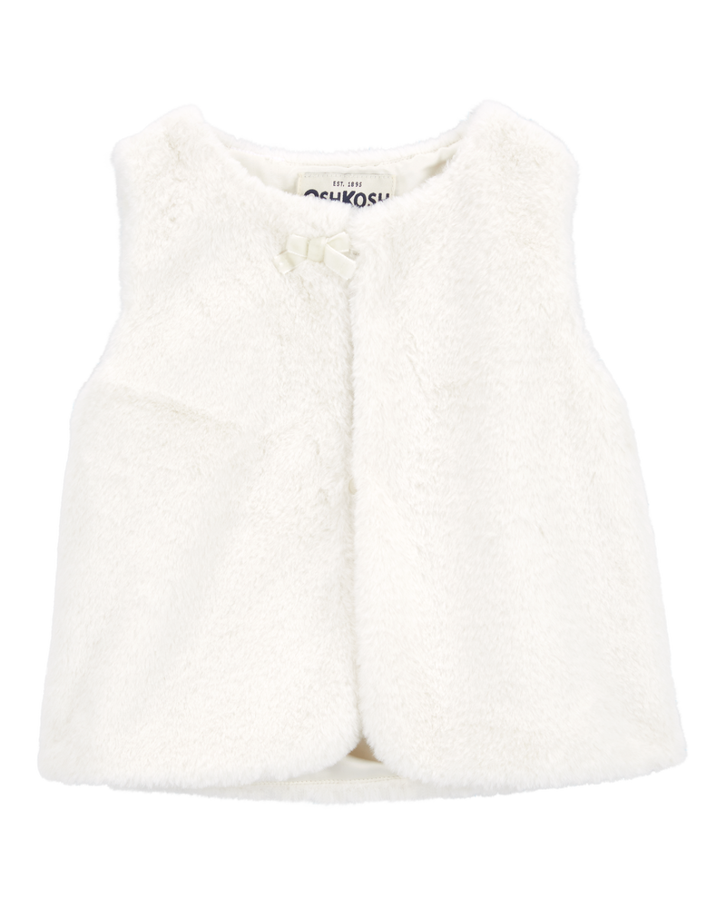 Kids white fur vest cheap