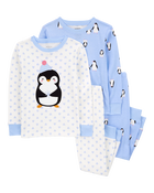 Baby 4-Piece Penguin 100% Snug Fit Cotton Pyjamas, image 1 of 4 slides