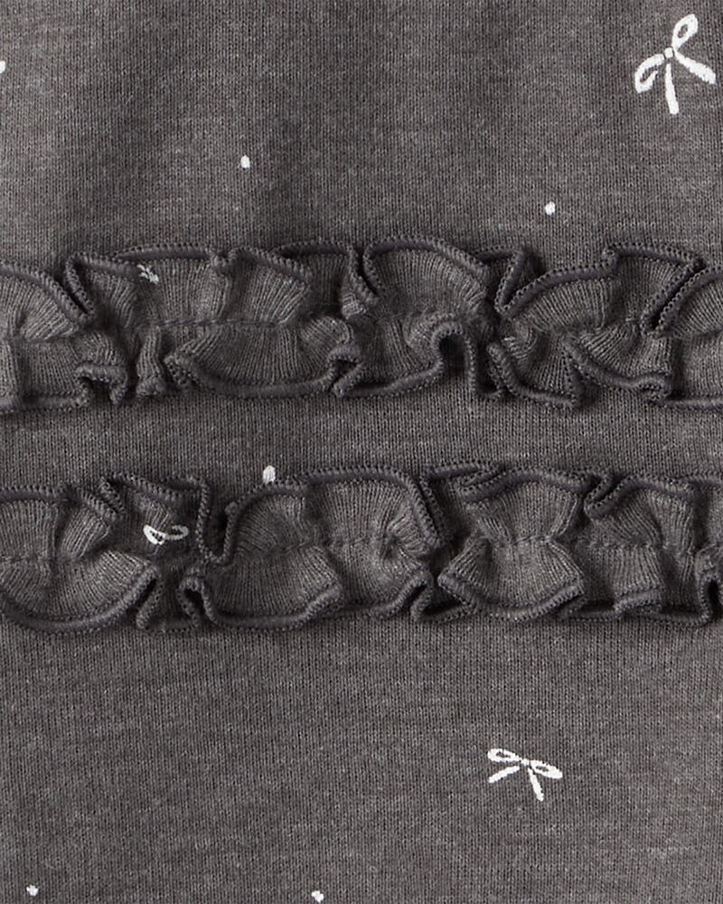 Baby Girl Bow Print Bodysuit & Pant Set - Grey, image 4 of 6 slides