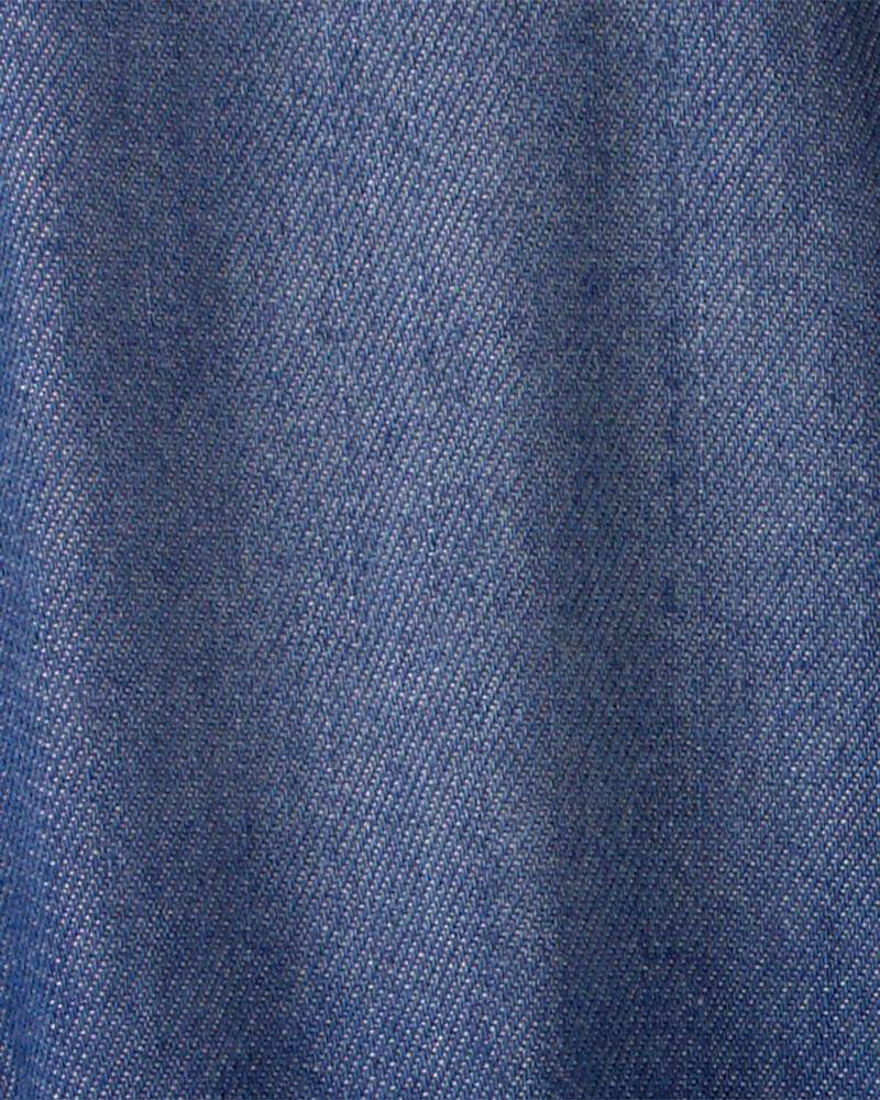 Toddler Girl Denim Button-Up Dress - Dark Wash, image 4 of 5 slides
