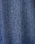 Toddler Girl Denim Button-Up Dress - Dark Wash, image 4 of 5 slides