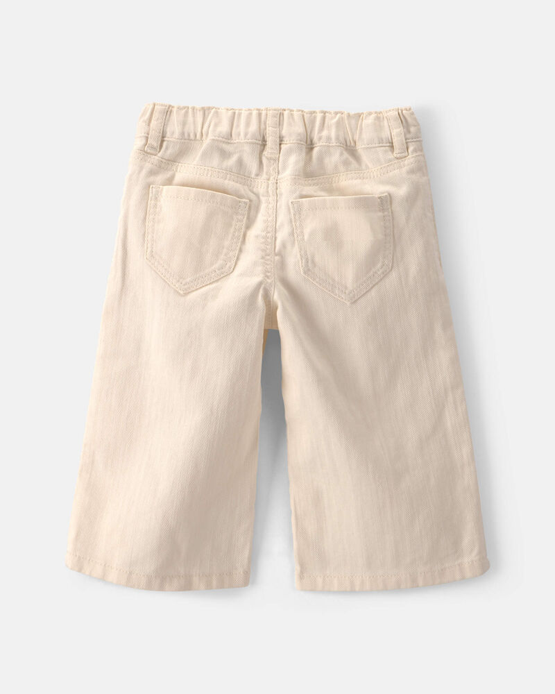 Baby Girl Floral Twill Pants - Cream, image 2 of 4 slides