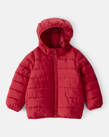 Kid Hooded Puffer Jacket - Red, 