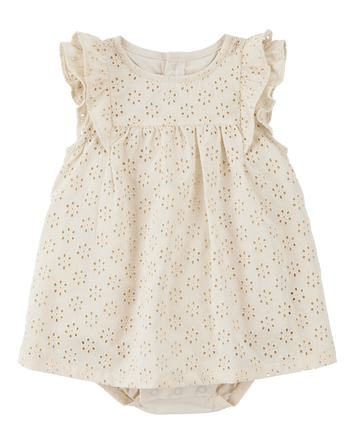 Baby Solid Cotton Dress - Cream, 