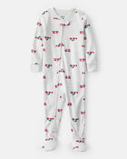 Toddler Boy Train Cotton Long-Sleeve Snug Fit 1-Piece Pyjamas - Grey, image 1 of 3 slides