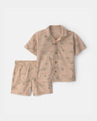Toddler Boy 2-Piece Island Top & Short Set - Tan, image 1 of 3 slides