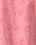 Baby Girl Crab Sleeveless Romper - Pink, image 2 of 3 slides