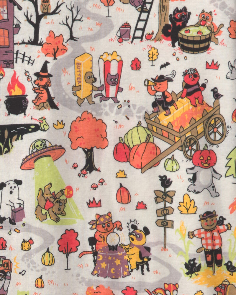 Kids 2-Piece Halloween Scavenger Hunt 100% Cotton Snug Fit Pyjama Set, image 2 of 5 slides