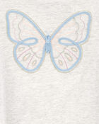 Kid Butterfly Jersey Long-Sleeve Boxy Fit Tee - Grey, image 2 of 3 slides