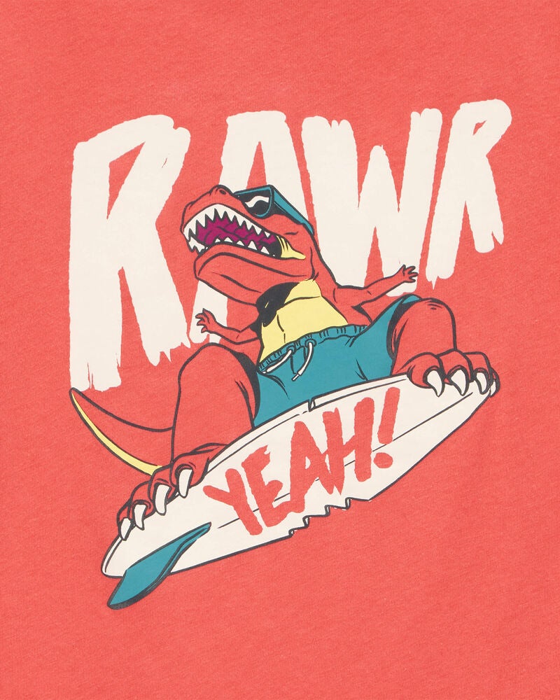 Kid Dinosaur Skateboard Graphic Tee, image 2 of 3 slides