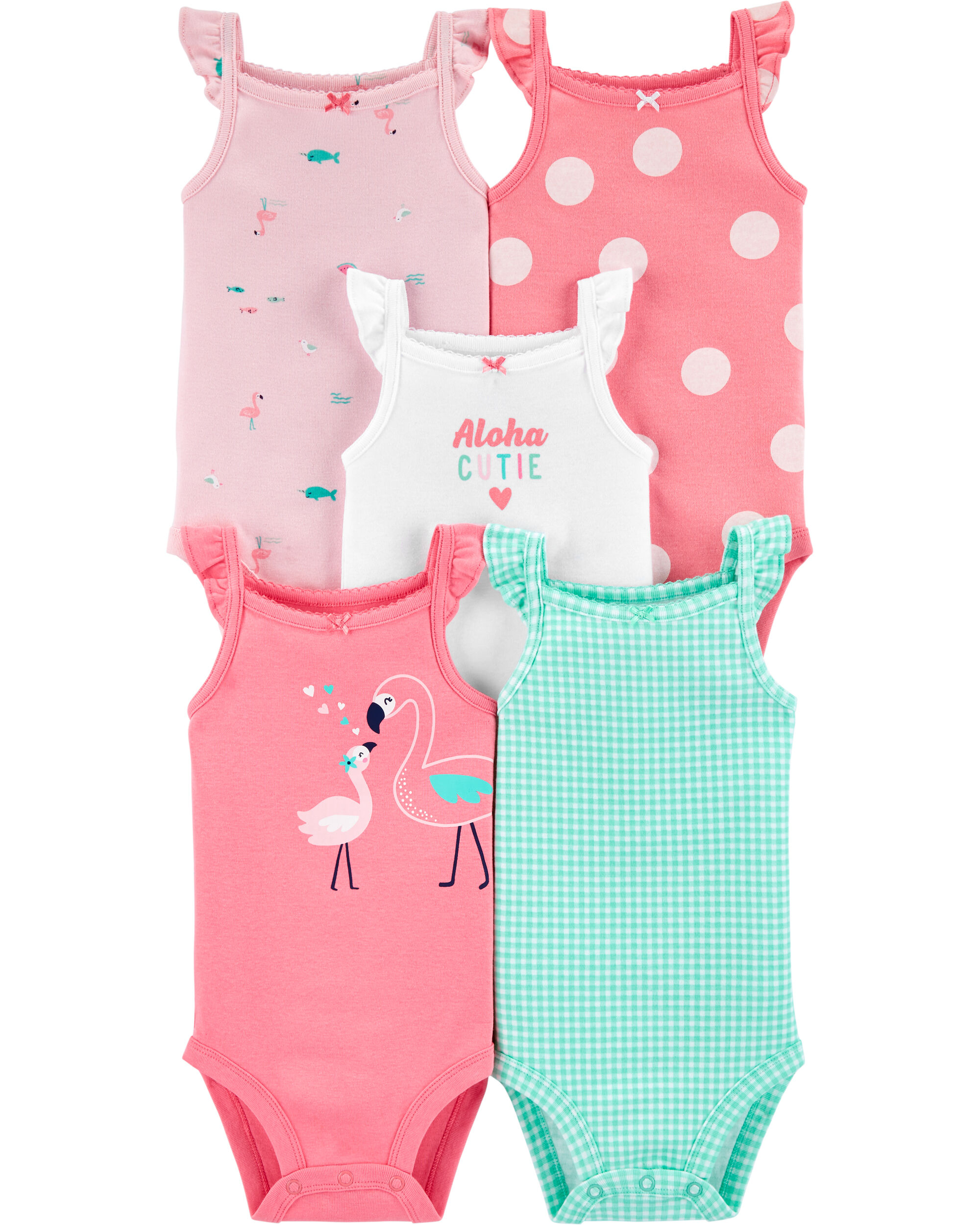 carters baby girl sleeveless bodysuits